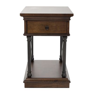 Liberty Furniture Tribeca Drawer Chair Side Table in Brown