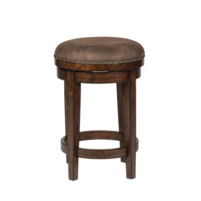 Liberty Furniture Aspen Skies Round Console Stool in Brown