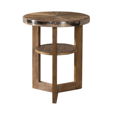 Liberty Furniture Omega Round Chair Side Table in Brown