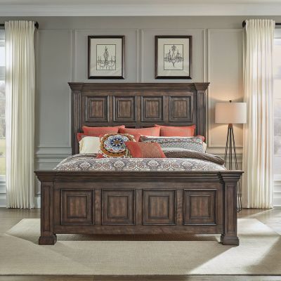 Liberty Furniture Big Valley King Panel Bed in Brownstone