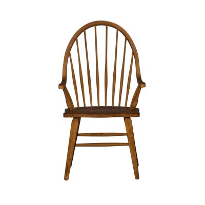 Liberty Furniture Hearthstone Ridge Windsor Back Arm Chair in Brown