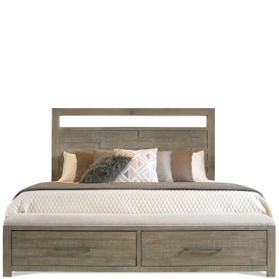 Riverside Furniture Intrigue Queen LED Panel Storage Bed in Hazelwood