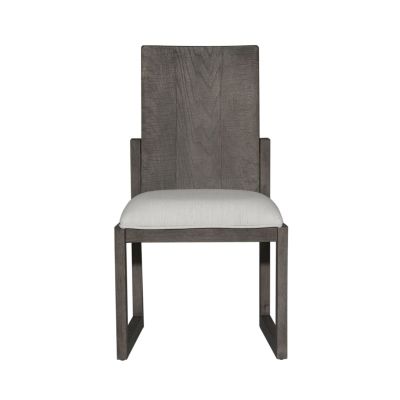 Liberty Furniture Modern Farmhouse Panel Back Side Chair in Gray