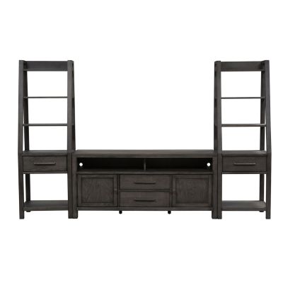 Liberty Furniture Modern Farmhouse Entertainment Center with Piers in Gray