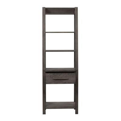 Liberty Furniture Modern Farmhouse 72" Leaning Bookcase in Gray