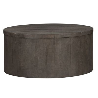 Liberty Furniture Modern Farmhouse Drum Cocktail Table in Gray