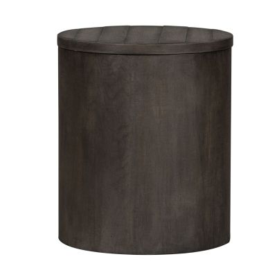 Liberty Furniture Modern Farmhouse Drum End Table in Gray