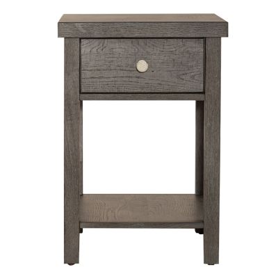 Liberty Furniture Modern Farmhouse Drawer Chair Side Table in Gray