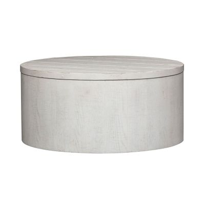 Liberty Furniture Modern Farmhouse Drum Cocktail Table in White