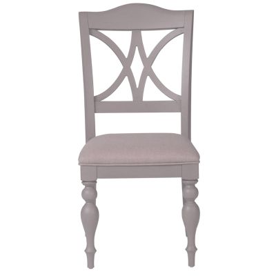 Liberty Furniture Summer House Slat Back Side Chair in Grey