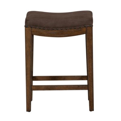Liberty Furniture Aspen Skies Console Stool in Weathered Brown with Gray