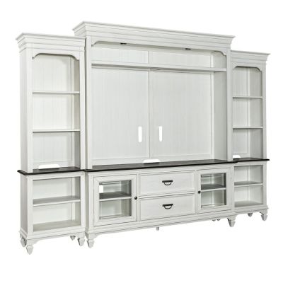 Liberty Furniture Allyson Park Entertainment Center with Piers in White