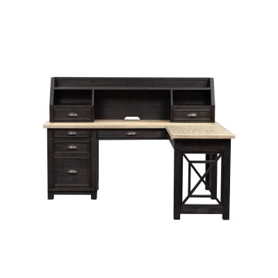 Liberty Furniture Heatherbrook L Shaped Desk in Black