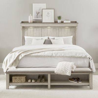 Liberty Furniture Ivy Hollow Mantle Storage Bed in Dusty Taupe
