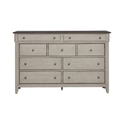 Liberty Furniture Ivy Hollow Nine Drawer Dresser in Dusty Taupe