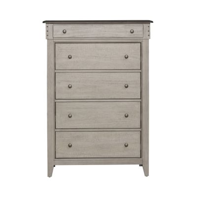 Liberty Furniture Ivy Hollow Five Drawer Chest in Dusty Taupe