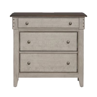 Liberty Furniture Ivy Hollow Three Drawer Bedside Chest w/ Charging Station in Dusty Taupe