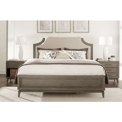 Riverside Furniture Vogue Gray Wash Upholstered Bedroom Set