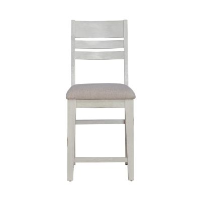 Liberty Furniture Amberly Oaks Ladder Back Counter Chair in Linen White