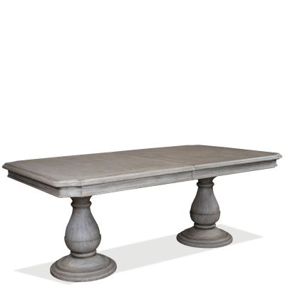 Riverside Furniture Anniston Double Pedestal Dining Table in Cashmere
