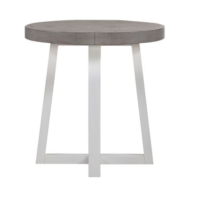 Liberty Furniture Palmetto Heights Round End Table in Two-Tone
