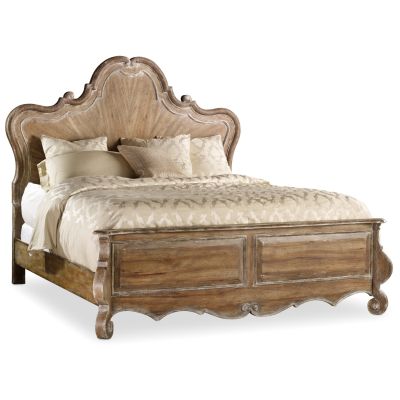 Hooker Chatelet King Wood Panel Bed in Light Wood