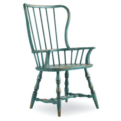 Hooker Sanctuary Spindle Arm Chair in Azure Blue