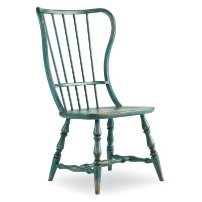 Hooker Sanctuary Spindle Side Chair in Azure Blue