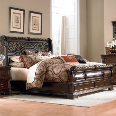 Liberty Furniture Arbor Place Brownstone Sleigh Bed-Cal.King