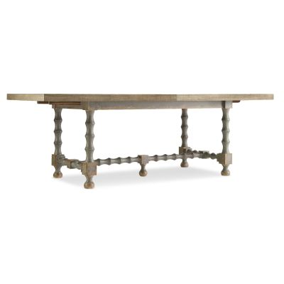 Hooker Ciao Bella 84in Trestle Table w/ 2-18in Leaves-Natural/Gray