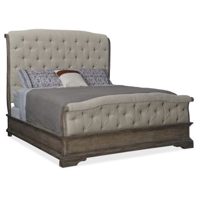 Hooker Woodlands Queen Upholstered Bed in Brownish Gray