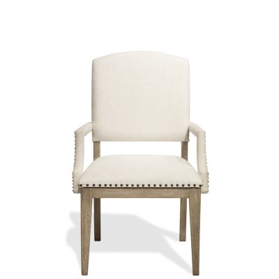 Riverside Furniture Myra Upholstered Arm Chair in Natural Color Set of 2