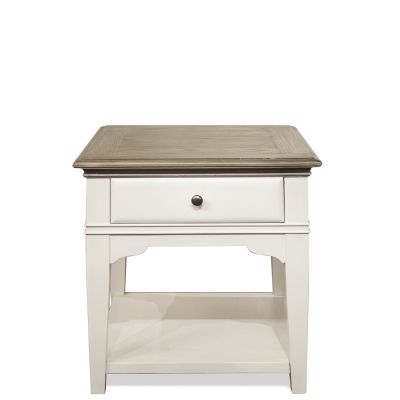 Myra End table in Natural and Paperwhite New Milford