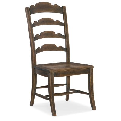 Hooker Hill Country Twin Sisters Ladderback Side Chair in Saddle Brown