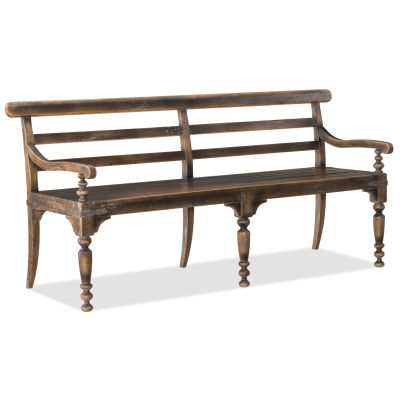 Hooker Hill Country Helotes Dining Bench in Saddle Brown