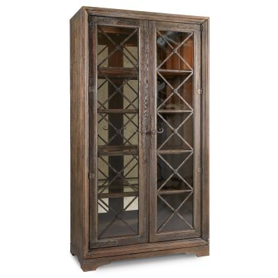 Hooker Hill Country Sattler Display Cabinet in Saddle Brown