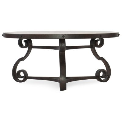 Hooker Hill Country Luckenbach Round Cocktail Table in Black