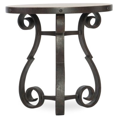 Hooker Hill Country  Luckenbach Metal and Stone End Table in Black