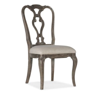 Hooker Traditions Wood Back Side Chair in Dark wood