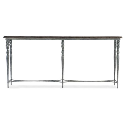 Hooker Traditions Console Table Metal Base in Dark Wood