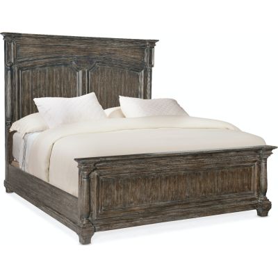 Hooker Traditions Cal King Panel Bed in Dark Wood