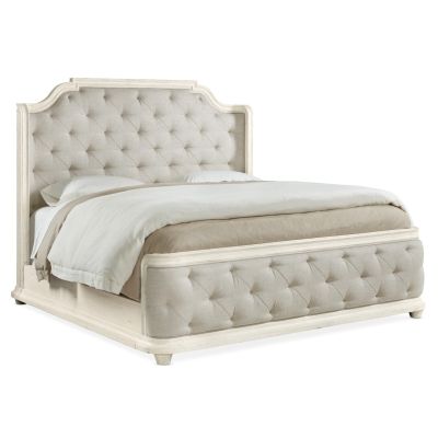 Hooker Traditions King Upholstered Panel Bed in White