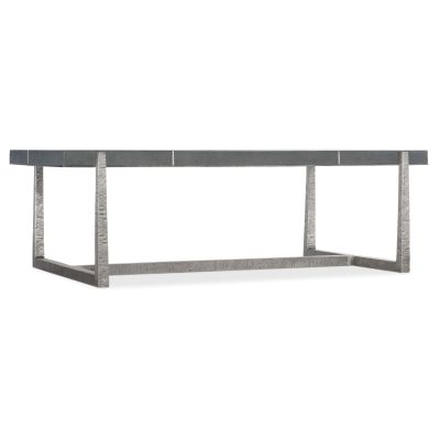 Hooker Chapman Mixed Media Rectangle Cocktail Table in Silver