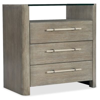 Hooker Affinity Three-Drawer Nightstand in Gray