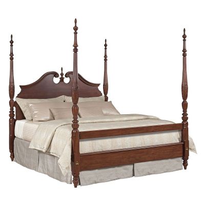 Kincaid Hadleigh Rice Carved Bed in brown