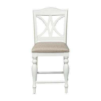 Liberty Furniture Summer House Slat Back Counter Chair in White