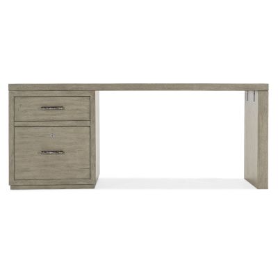 Hooker Linville Falls Desk - 72in Top-Small File and Leg in Medium Wood