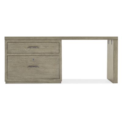 Hooker Linville Falls Desk - 72in Top-Lateral File and Leg in Medium Wood