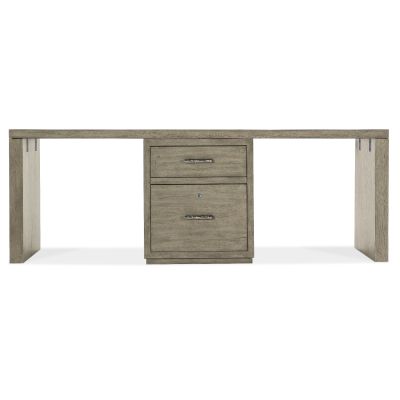 Hooker Linville Falls Desk - 84in Top-Small File and 2 Legs in Medium Wood