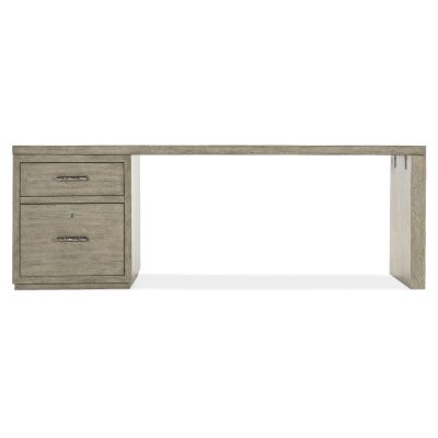 Hooker Linville Falls Desk - 84in Top-Small File and Leg in Medium Wood